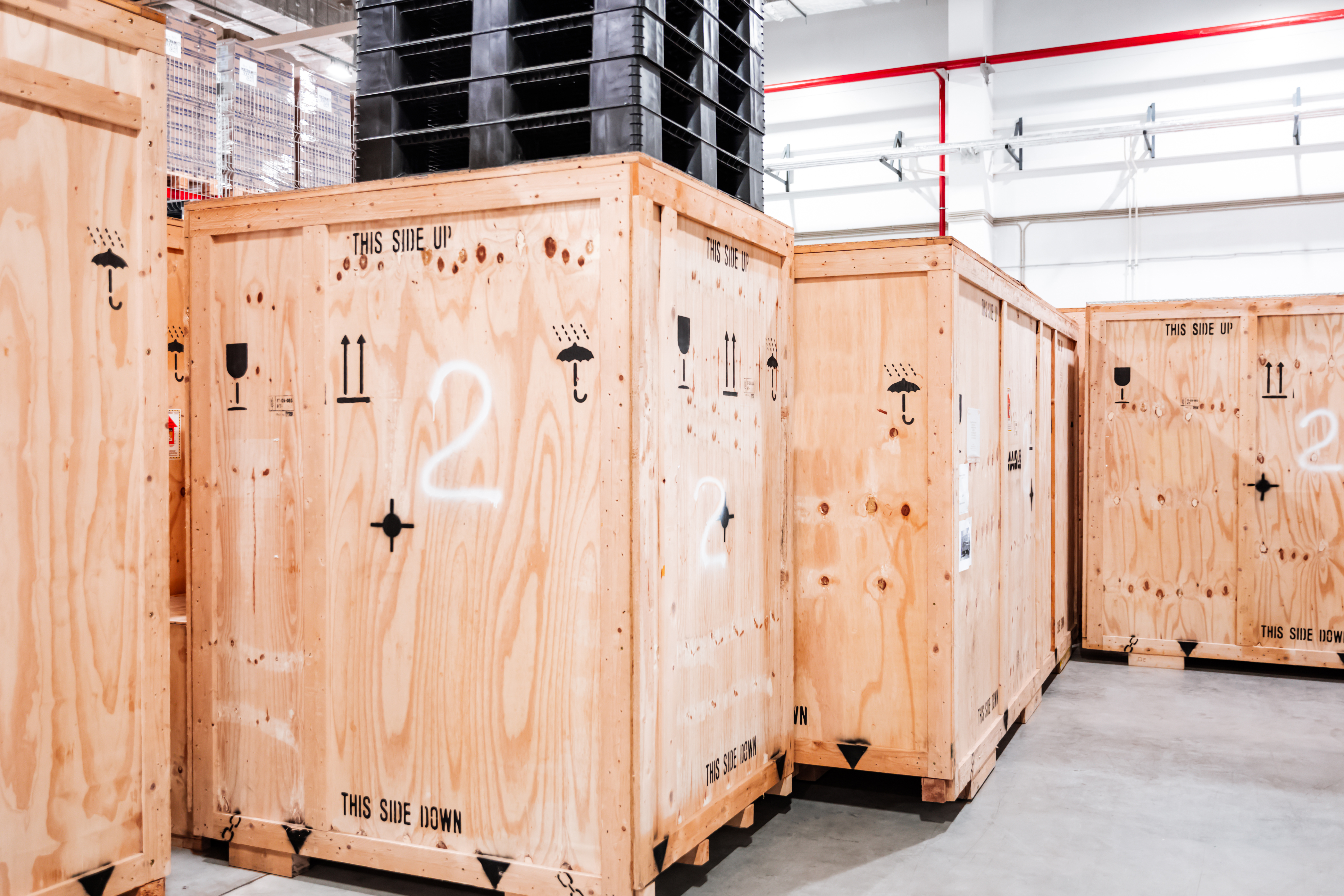 Custom-built shipping crate for a sensitive project component