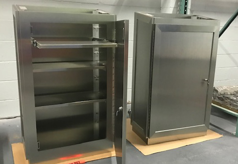 Stainless steel cabinets fabricated in the SMART shop